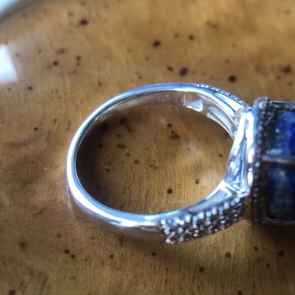 Natural Lapis Lazuli Sterling Silver Ring Size 7 - Picture 7 of 7